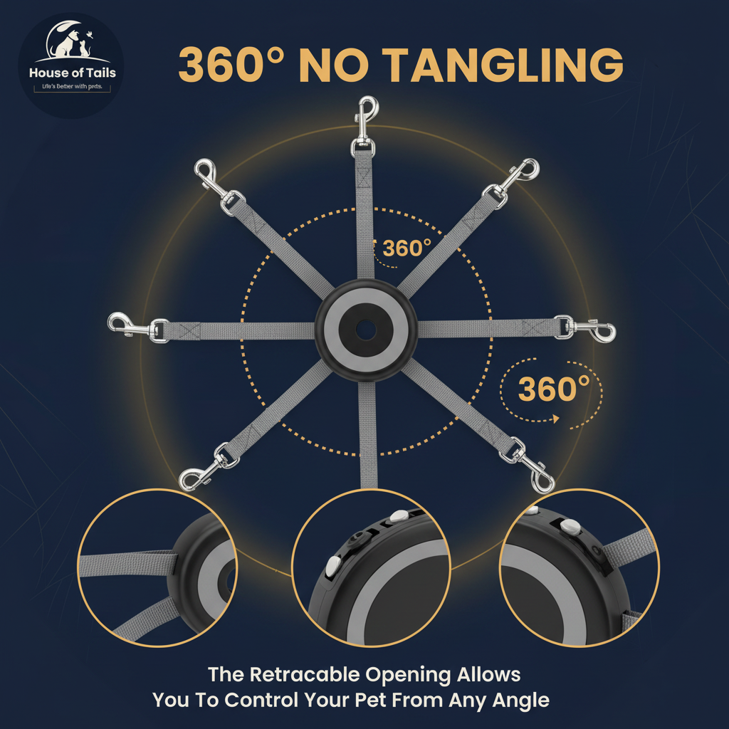 360° No Tangling - Retractable Leash