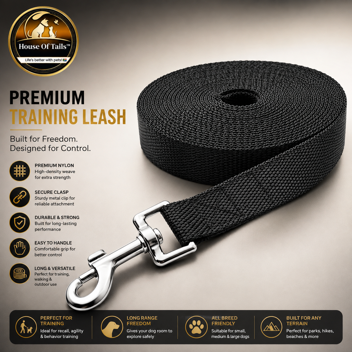 🏆 Pro Agility Training Leash | Long Line | 3m · 6m · 9m