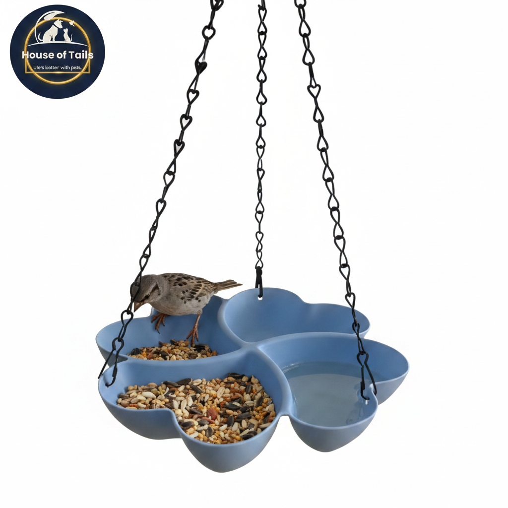 Bird Feeder Sparrow White BG