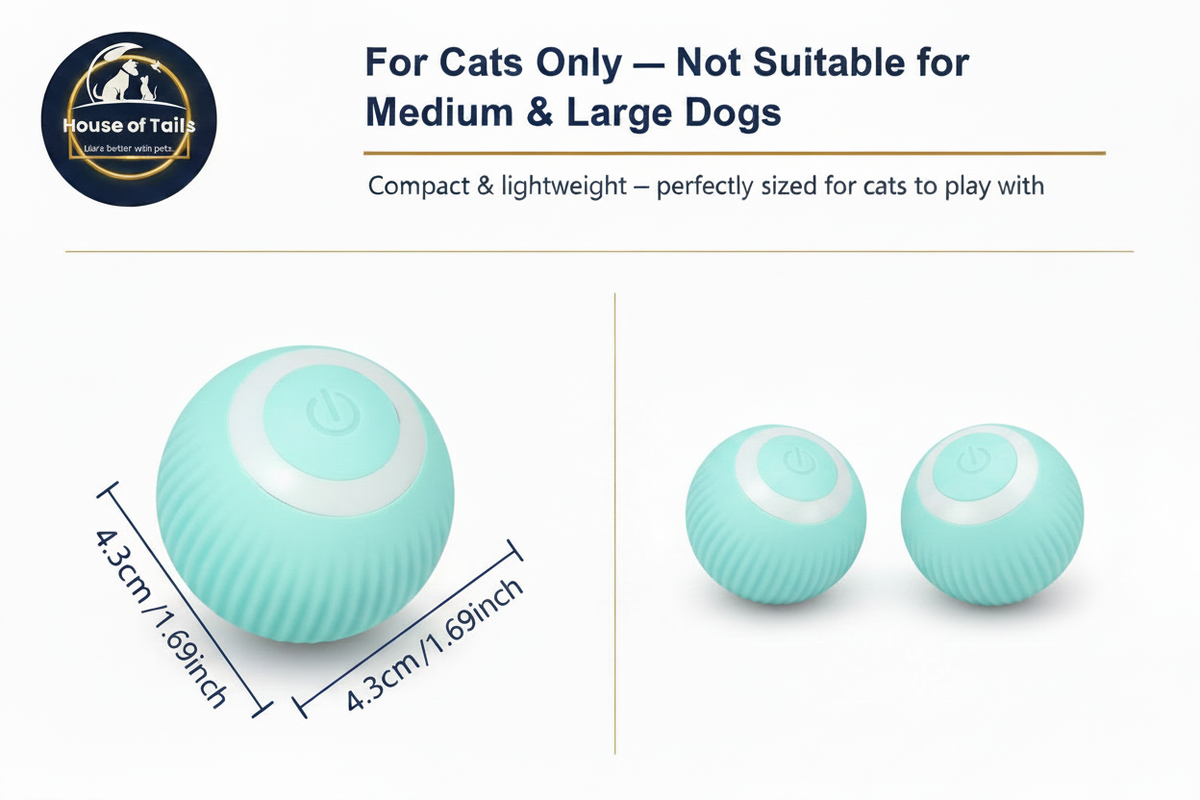 Cat Toy Ball White Button – House of Tails