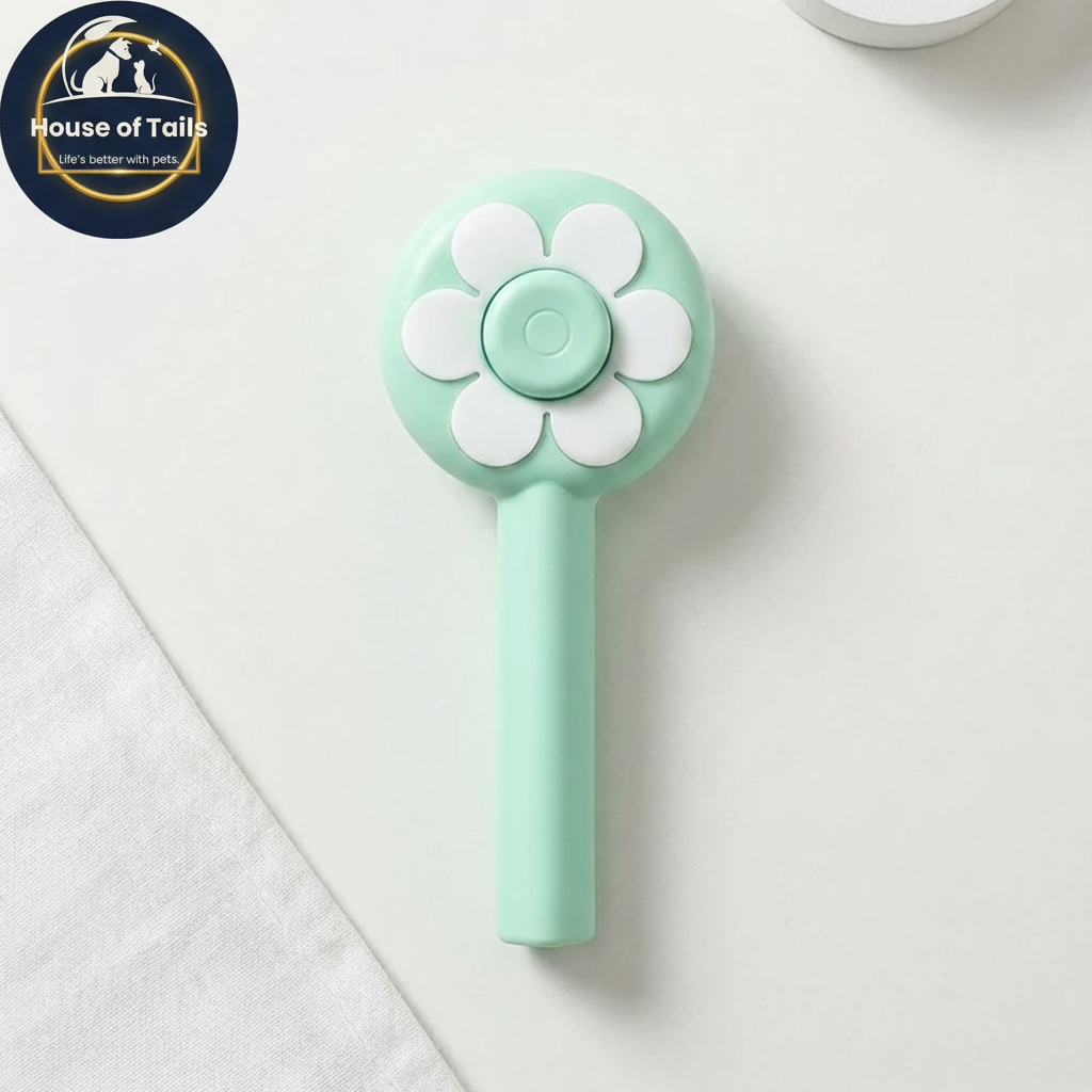 Flower Pet Hair Remover Comb - Flat Lay