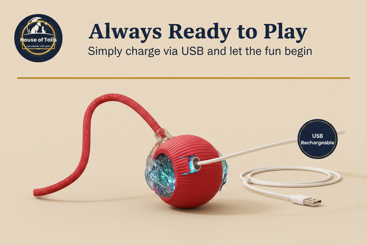 Red Cat Toy Ball USB Charging Fresh Layout – House of Tails